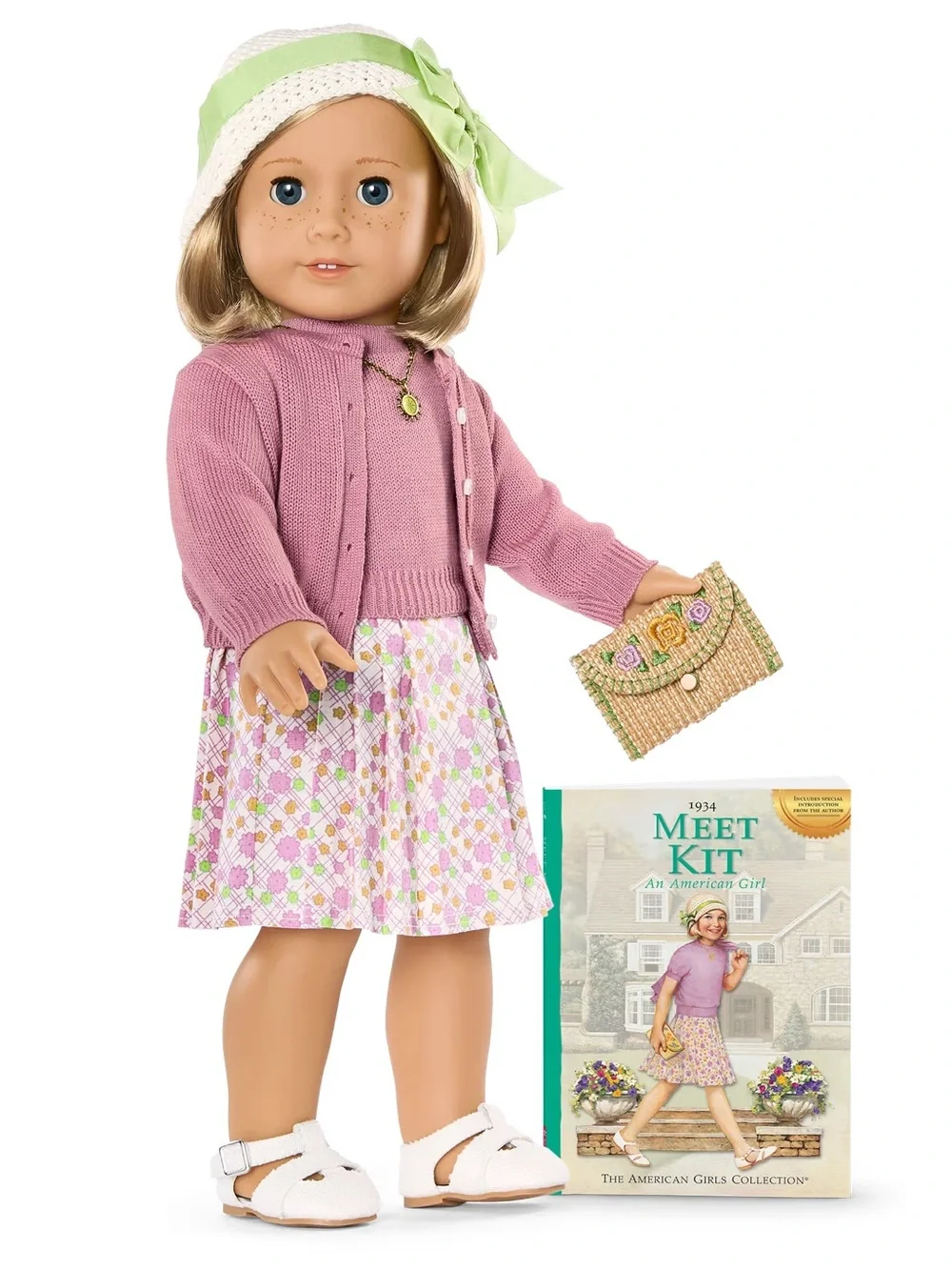 American Girl Doll Kit Kittredge Lavender Meet Sweater Cardigan